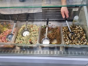 Salads at The Castle Cafe in North London