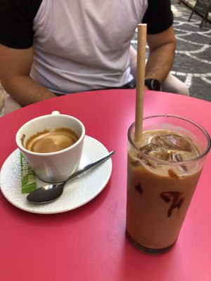 americano and iced latte with soy milk (brunch)  at Healthy Lounge in Antibes