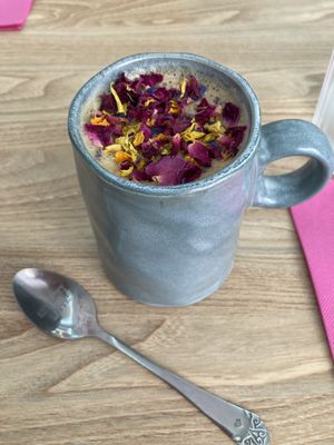 Lovely chai made with almond milk   at Healthy Lounge in Antibes