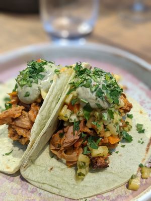 Jackfruit tacos at Namaste@OMNOM in North London