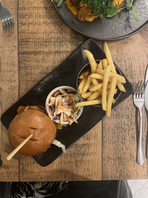 Burger at Namaste@OMNOM in North London