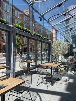 Terrace dining area   at Namaste@OMNOM in North London