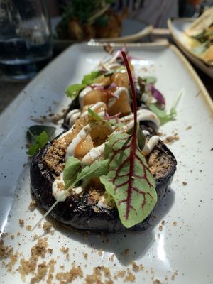 Grilled teriyaki aubergine   at Namaste@OMNOM in North London