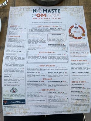 Menu  at Namaste@OMNOM in North London