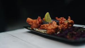 Welcome to Namaste @ OMNOM. Our famous buffalo cauliflower! at Namaste@OMNOM in North London