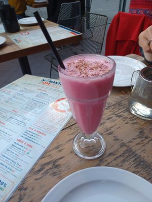 Rose lassi at Namaste@OMNOM in North London