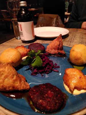 Starters love to share platter at Namaste@OMNOM in North London