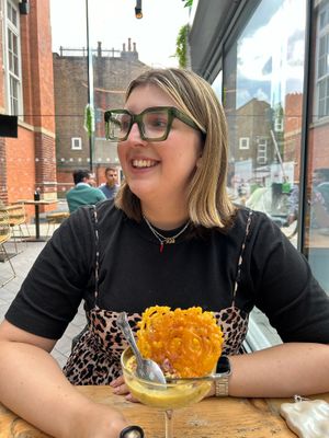 My first jalebi!  at Namaste@OMNOM in North London