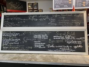 Menu  at Karine's in Toronto