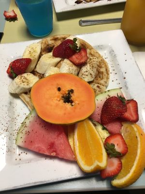 Peanut butter banana vegan waffle at Karine's in Toronto