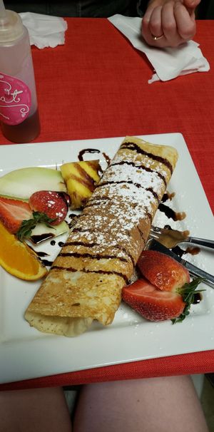 Vegan peanut butter and banana crépe at Karine's in Toronto