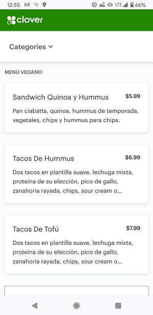 Menu at Carotenos in Ponce