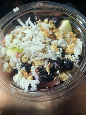 poquito acai bowl (only $3!!) choice of 2 frutas  at Carotenos in Ponce