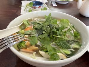  Vegan Pho 🍲 so many veggies and delicious broth   at Pho Photastic in Vero Beach