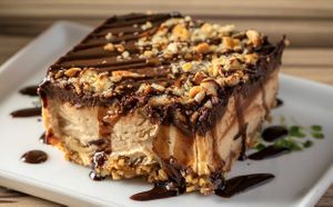 Peanut Butter Chocolate Mousse Bar. at Alice & Friends' Vegan Kitchen in Chicago