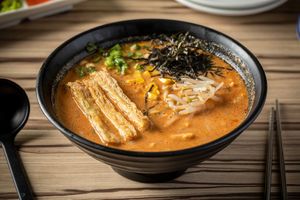 Roasted Sesame Miso Ramen. at Alice & Friends' Vegan Kitchen in Chicago
