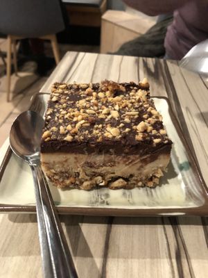 Peanut butter chocolate mousse bar  at Alice & Friends' Vegan Kitchen in Chicago