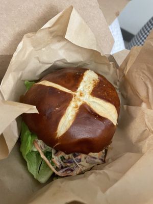 Fried mushroom sandwich!  at Alice & Friends' Vegan Kitchen in Chicago