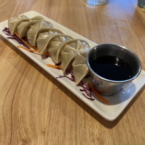 Steamed dumplings  at Alice & Friends' Vegan Kitchen in Chicago