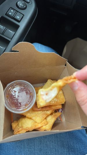 The soy cheese inside the crab Rangoon was actually melted and tasted better then a regular crab Rangoon   at Alice & Friends' Vegan Kitchen in Chicago