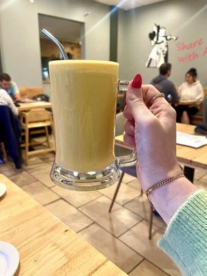 mango lassi  at Alice & Friends' Vegan Kitchen in Chicago