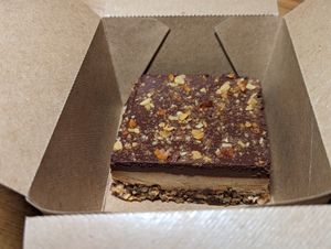 Peanut butter chocolate mousse bar at Alice & Friends' Vegan Kitchen in Chicago