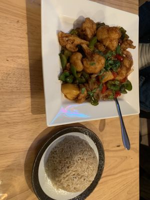 Sweet and sour cauliflower   at Alice & Friends' Vegan Kitchen in Chicago