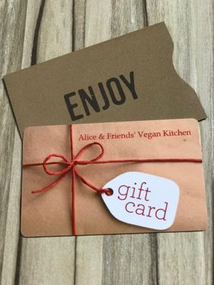 Gift Card Sale 15% Cyber Monday with code GCMONDAY15 at Alice & Friends' Vegan Kitchen in Chicago