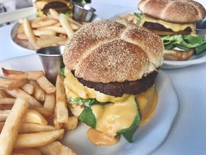 Noble Burger with Housemade Cheese at Alice & Friends' Vegan Kitchen in Chicago