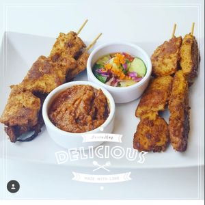 Satay Skewers at Alice & Friends' Vegan Kitchen in Chicago