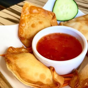 Crab Rangoon at Alice & Friends' Vegan Kitchen in Chicago