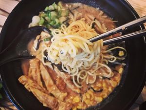 Roasted Sesame Miso Ramen at Alice & Friends' Vegan Kitchen in Chicago