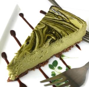 Green Tea Cheese Cake at Alice & Friends' Vegan Kitchen in Chicago
