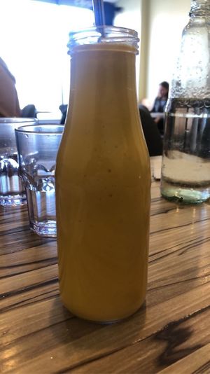 Mango lassi  at Alice & Friends' Vegan Kitchen in Chicago