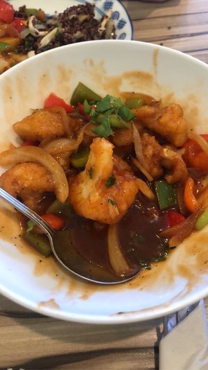 Sweet and sour cauliflower  at Alice & Friends' Vegan Kitchen in Chicago