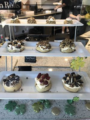 Front display case of goodies at Cinnaholic  in Cary