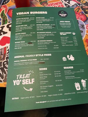 Vegan menu  at Bastard Burgers in Malmo