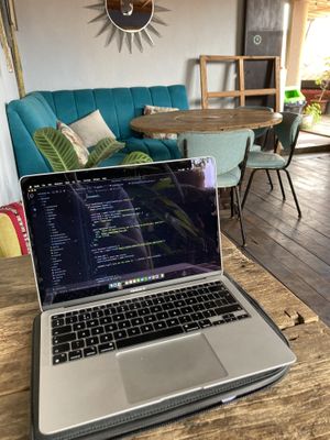 Nice setting for work  at Cafe Bohème   in Antigua