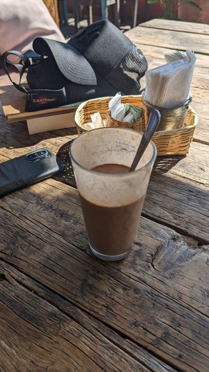Cacao smoothie at Cafe Bohème   in Antigua