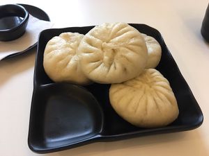 Baozi with veggies and fungus at Mian in Vilnius