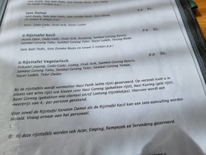 Vegetarian ricetable on menu. Ask to have it vegan at Keraton Damai in The Hague