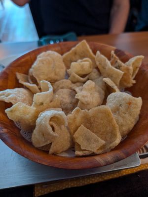 Cassave krupuk at Keraton Damai in The Hague