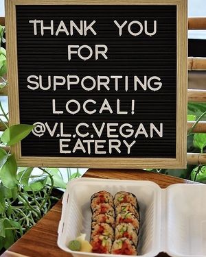 Spicy tu-na roll at V.L.C Vegan Eatery in Orlando