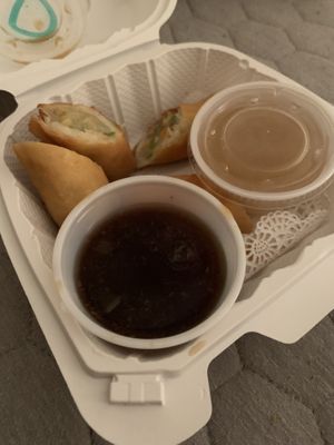 Spring rolls at V.L.C Vegan Eatery in Orlando