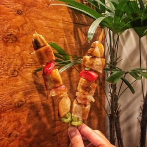 Chick'n Skewers at V.L.C Vegan Eatery in Orlando