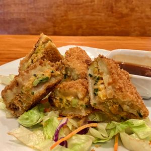 Stuffed Eggplant Katsu at V.L.C Vegan Eatery in Orlando