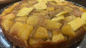 pinneaple cake at Ô Bistrot Nature in Pointe-a-pitre