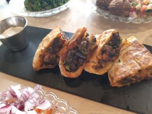 Mushrooms pitas at Barganzo in Madrid