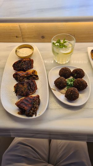 Falafel and mushroom pita at Barganzo in Madrid