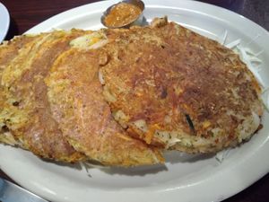 Mung bean pancakes at Amitabul in Chicago